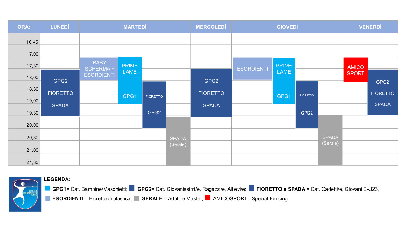 Orario corsi 2018-2019